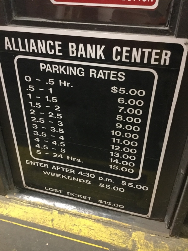 Street view of Alliance Bank Center Parking Ramp