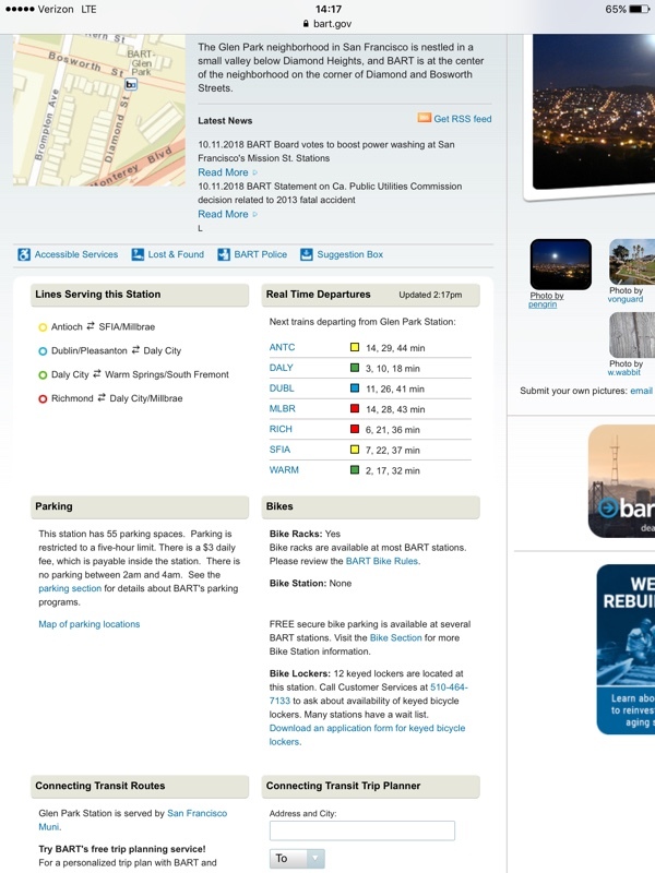 Street view of Glen Park Station - Bosworth St Parking Lot