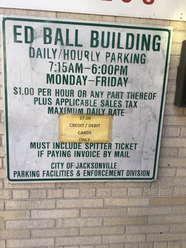 Street view of Edward Ball Parking Garage