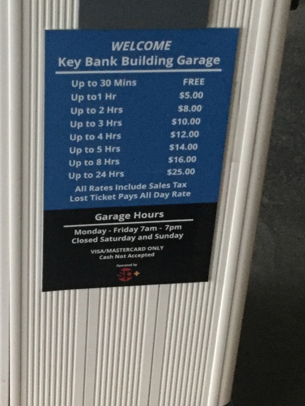 Street view of Key Bank Building Garage