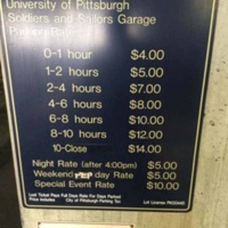 Street view of Soldiers and Sailors Parking Garage