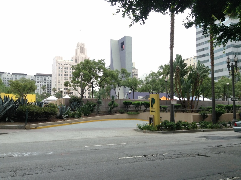 Street view of Pershing Square Garage