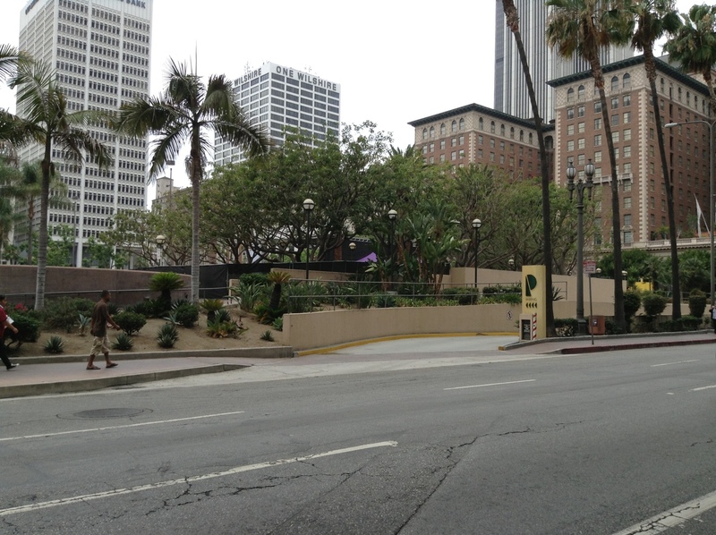Street view of Pershing Square Garage