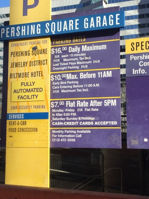 Street view of Pershing Square Garage