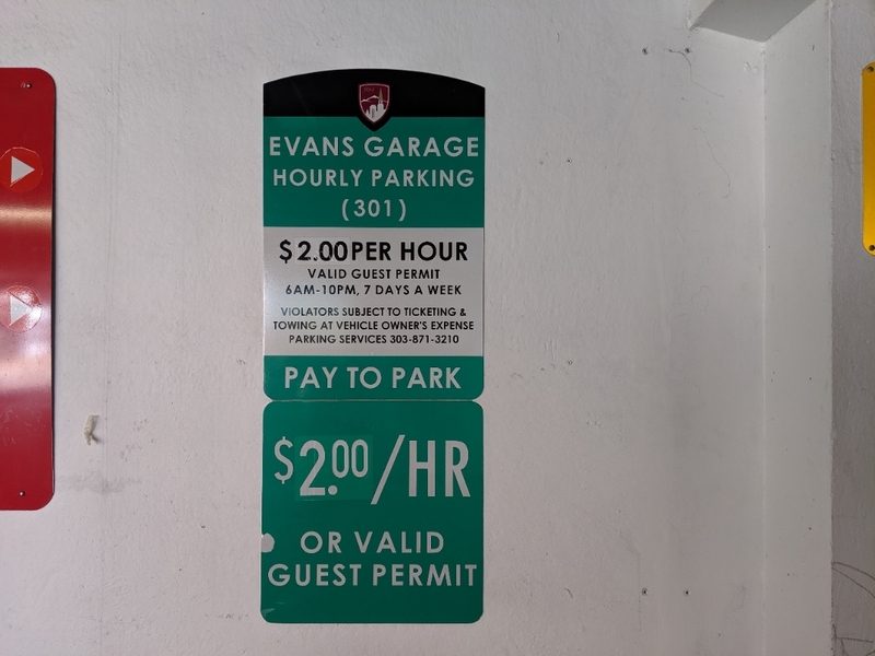 Street view of Evans Parking Structure