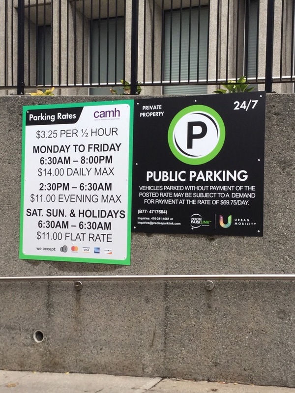 Street view of CAMH Ursula Franklin Site Parking Garage