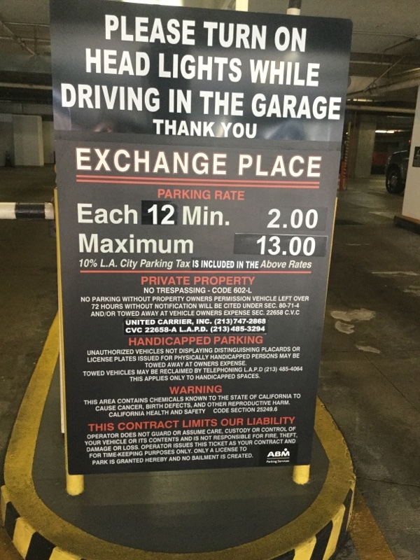 Street view of Stock Exchange Parking Garage