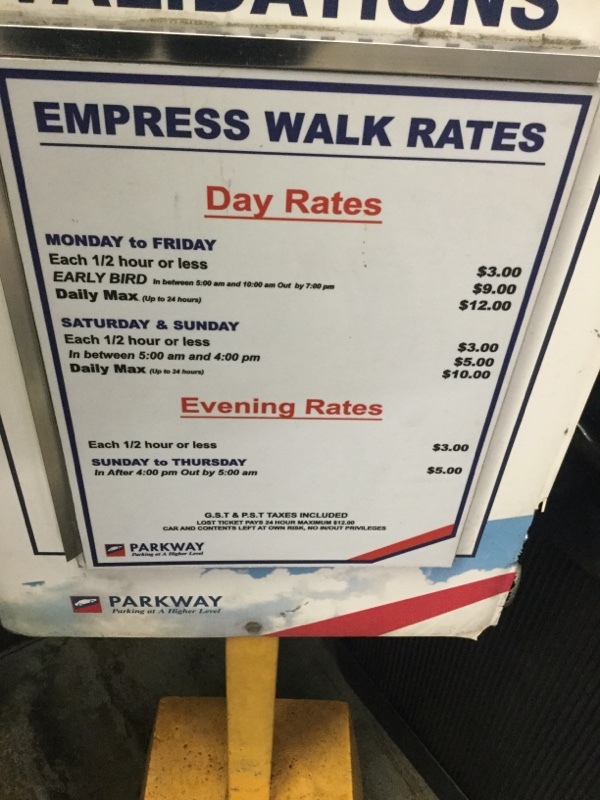 Street view of Empress Walk Garage