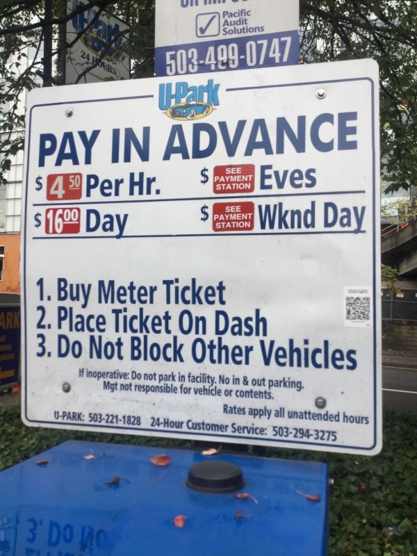 Street view of Hawthorne Bridge Lot