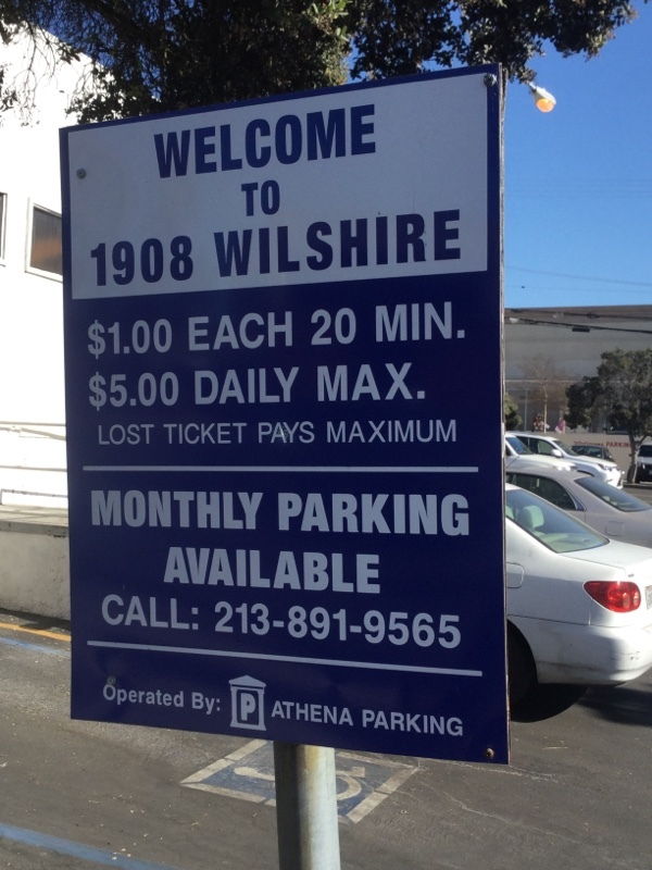 Street view of Wilshire Blvd. Parking Lot