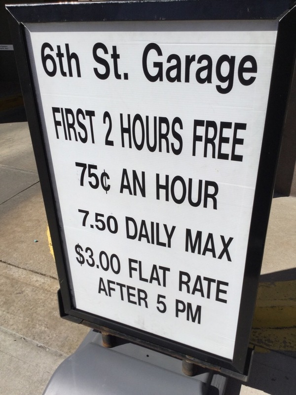 Street view of 6th Street Garage