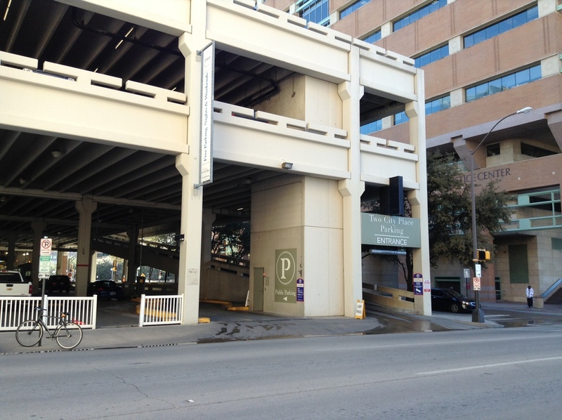 Street view of Two City Place Garage