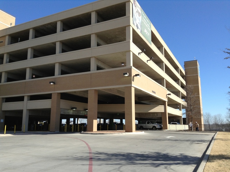 Street view of Patient Care Pavilion garage