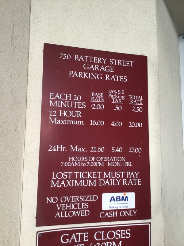 Street view of 750 Battery Street Garage