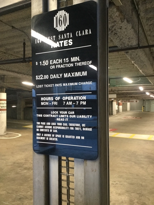 Street view of 160 West Santa Clara Garage