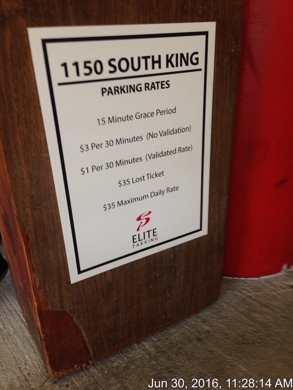 Street view of 1150 S king St. Garage