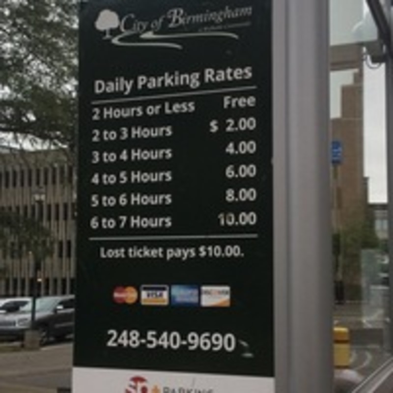 Street view of N Old Woodward Parking Structure