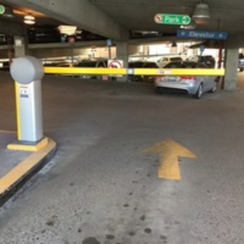 Street view of Peabody Parking Structure