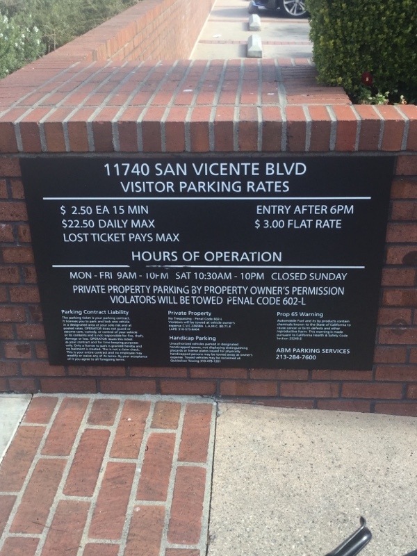 Street view of San Vicente Plaza – Garage