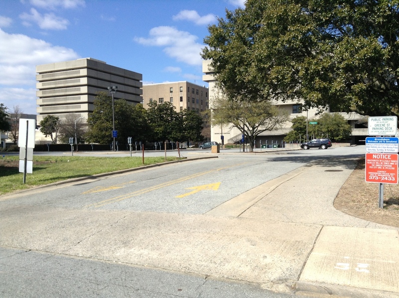 Street view of City/County Lot