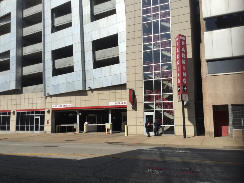 Street view of Justice Center Garage