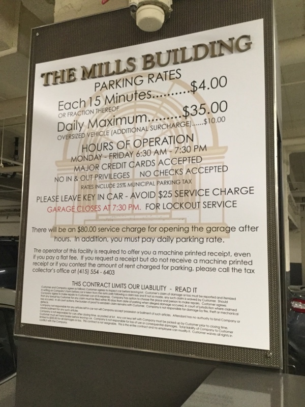 Street view of Mills Building Garage