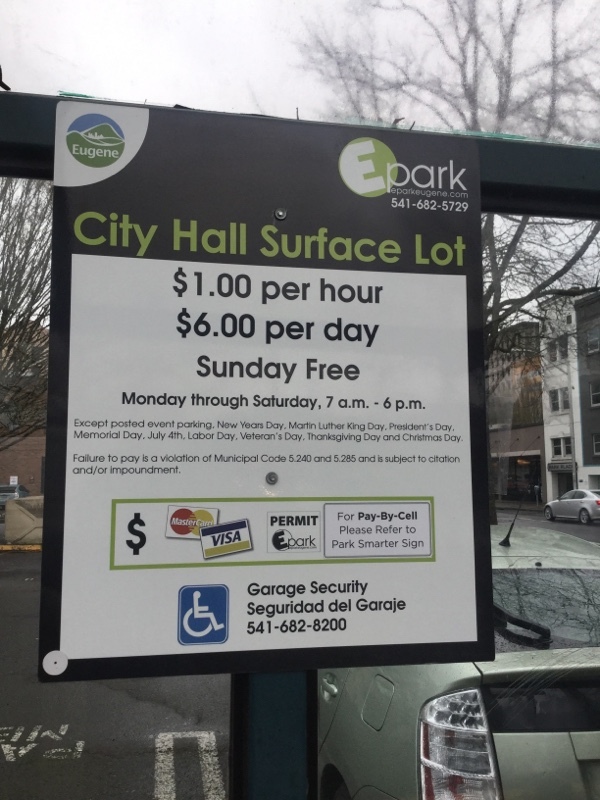 Street view of City Hall Surface Lot