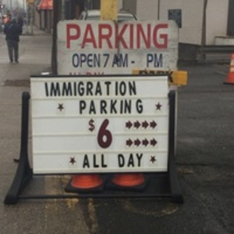 Street view of Parking for Immigration Department & Symphony Hall