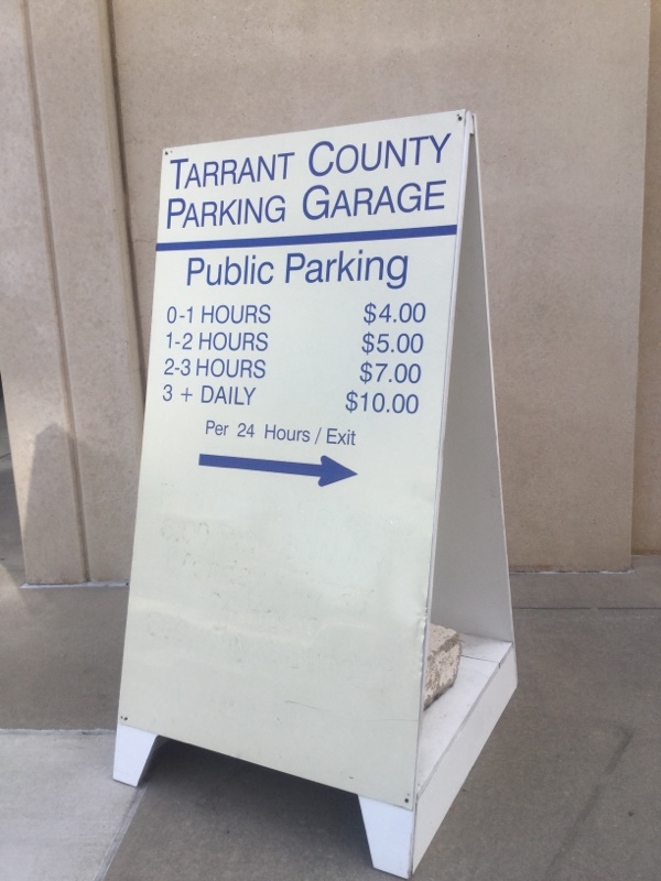 Street view of Tarrant County Parking Garage