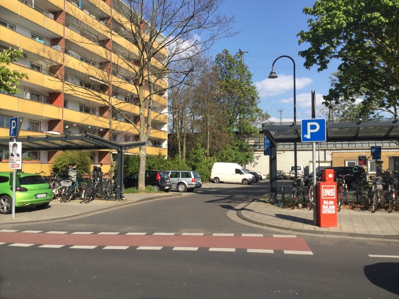 Street view of Parking lot Bahnhof P1 on the left