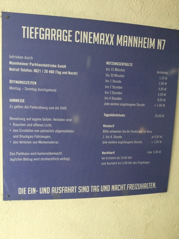 Street view of Tiefgarage Cinemaxx Mannheim N7