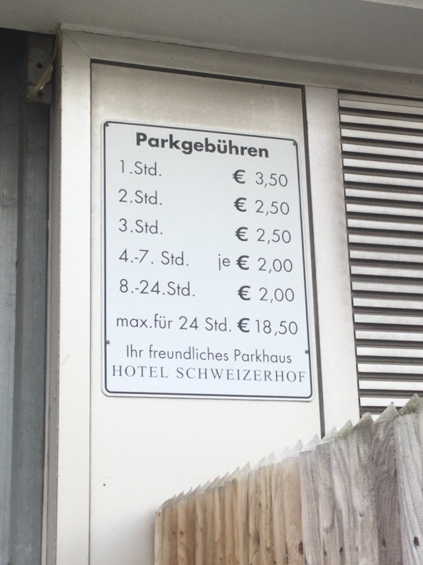 Street view of Crown Plaza Schweizerhof Garage