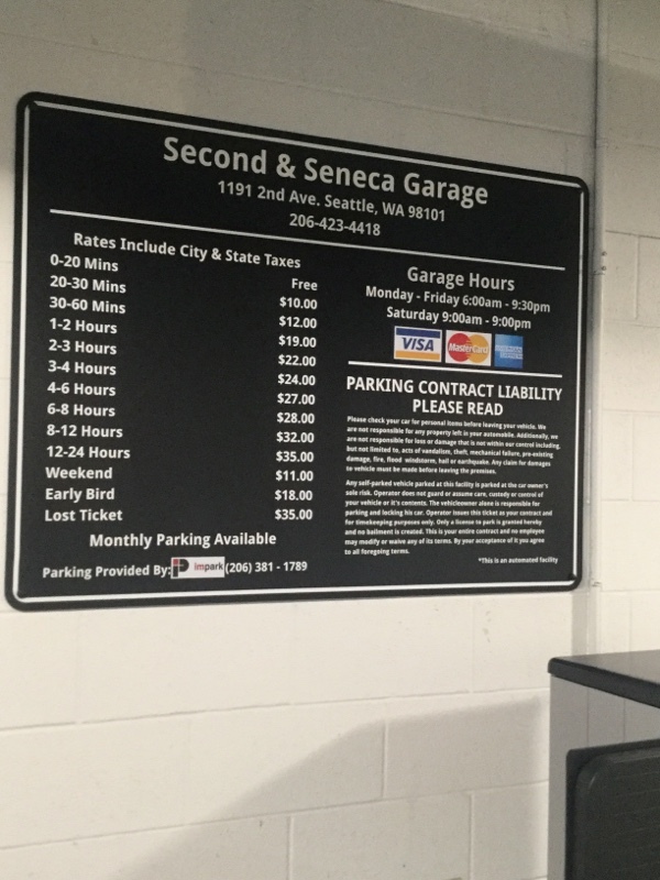 Street view of Second & Seneca Garage