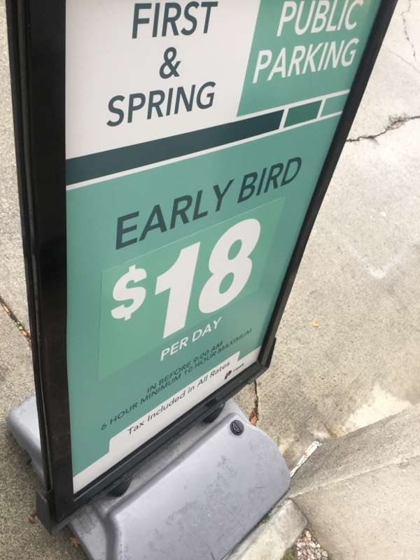 Street view of First & Spring Garage