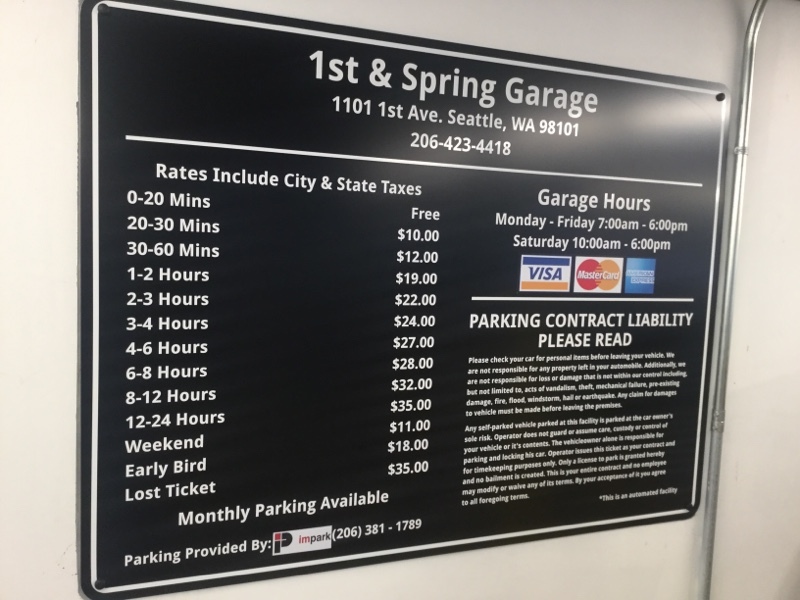 Street view of First & Spring Garage