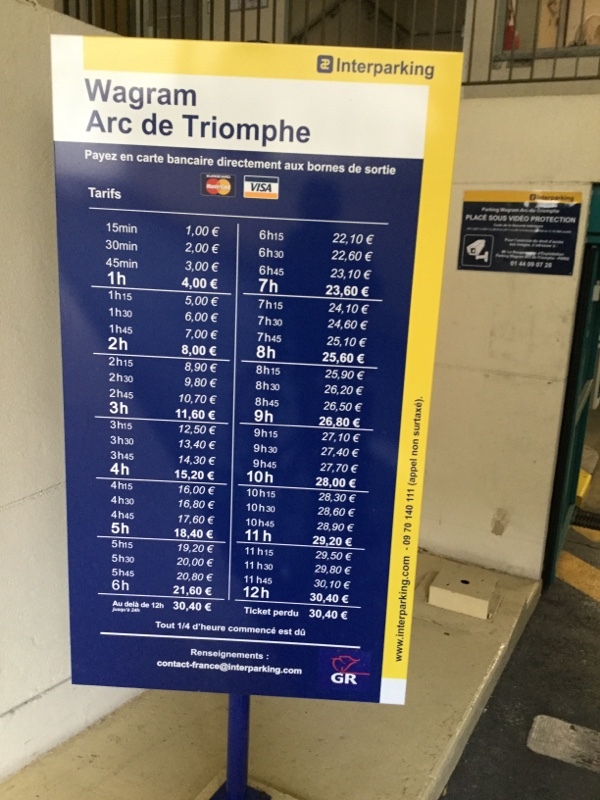 Street view of Parking Wagram- Arc de Triomphe