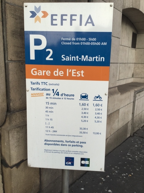 Street view of Parking Paris Gare de l'Est P2