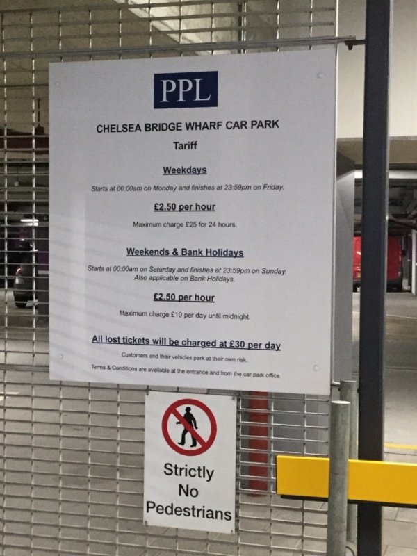 Street view of Chelsea Bridge Wharf Car Park