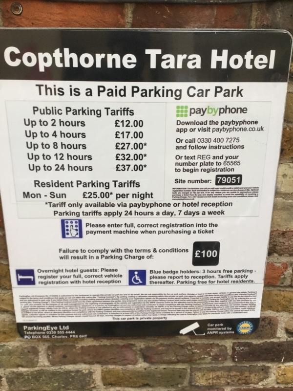 Street view of Copthorne Tara Hotel