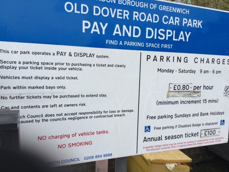 Street view of Old Dover Road Car Park