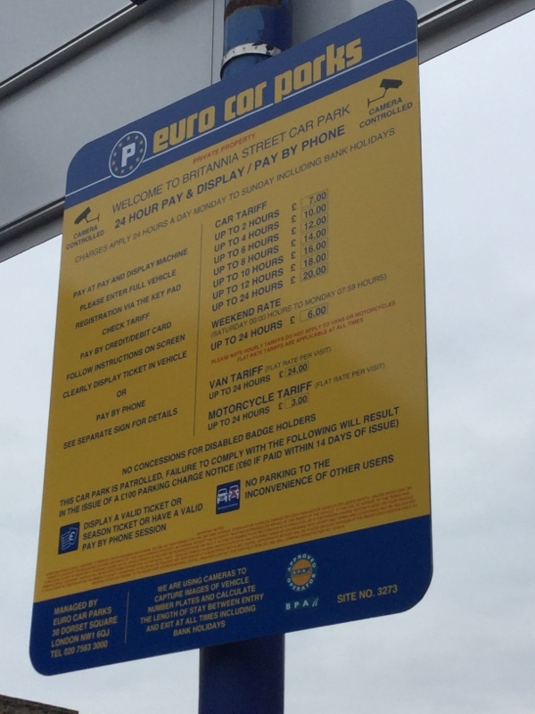 Street view of Britannia Street Car Park