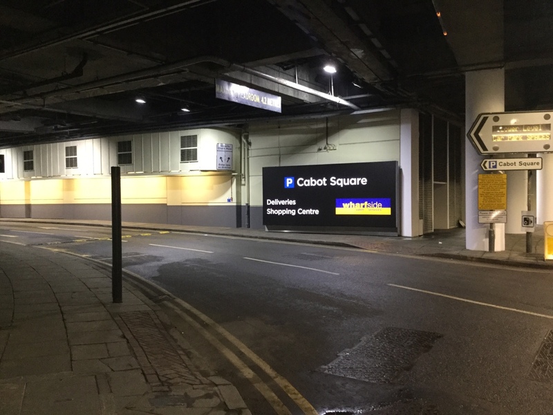Street view of Cabot Square Car Park