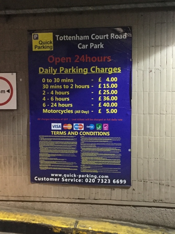 Street view of Tottenham Court Road Car Park