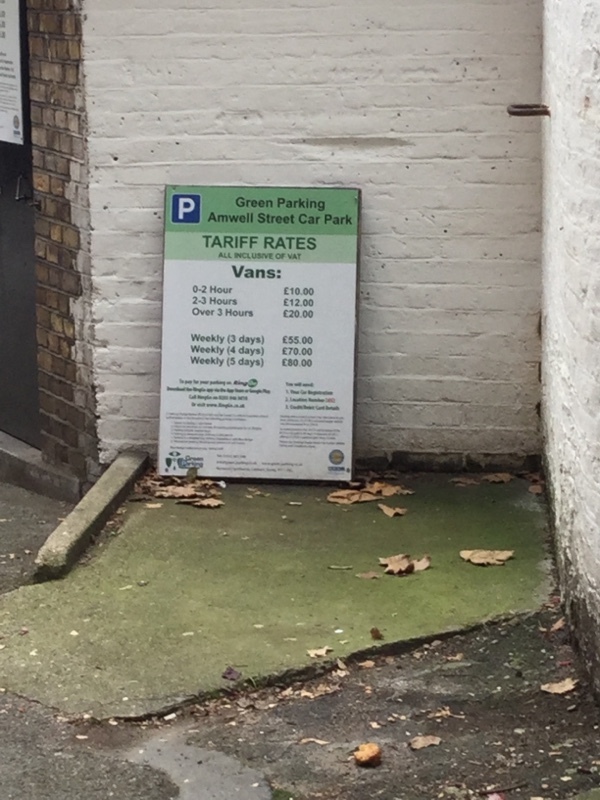 Street view of Amwell Street Car Park