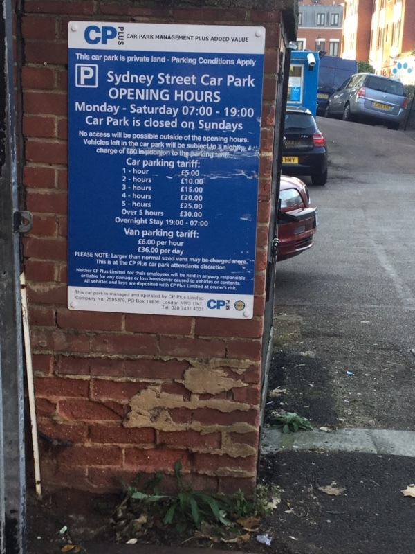 Street view of Sydney Street Car Park Lot