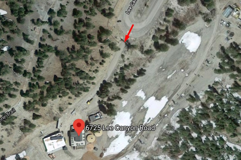 Street view of Lee Canyon Main Gate Entry Lot