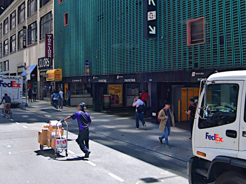 Street view of (SP+) - 150 W. 38th St. Garage - VIP Self Park